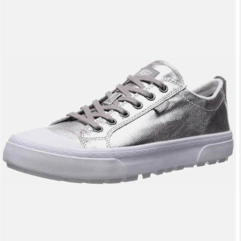 UGG Women’s Aries Silver Metallic Sneakers Size 5